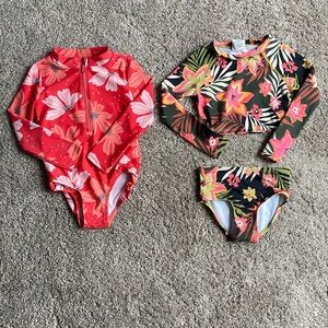 Carters & Kavu Toddler Rash-guard Swimsuit Bundle Size 3T/4T